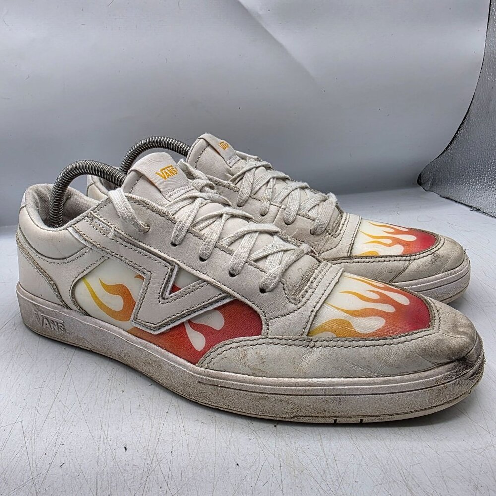 vans lowland cc true white flames mens 9.5 White Red Sneaker Shoes Casual Walkin